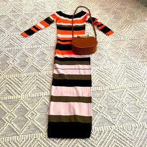 Fall form fitted long dress